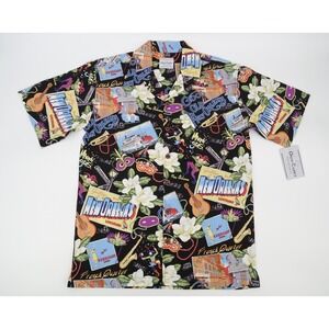 David Carey Originals Mens Medium‎ New Orleans Mardi Gras Button Up Shirt New